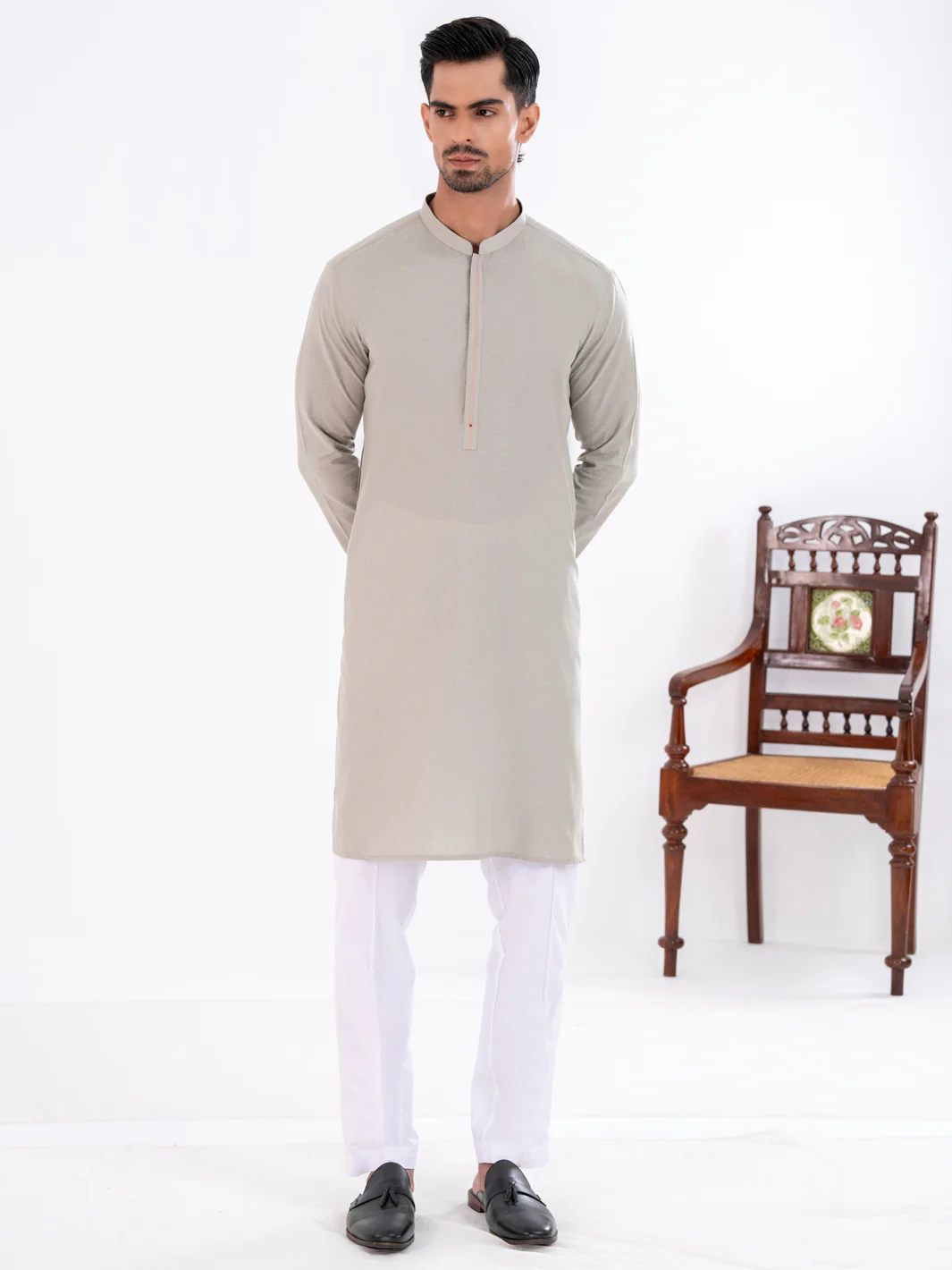 Green Blended Kurta - AL-K-1277B