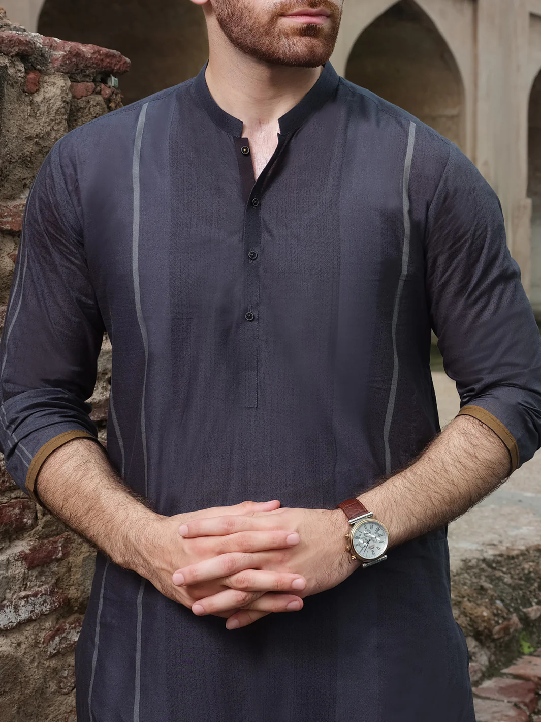 Anchor Grey Cotton Kurta - AL-K-884 - Image 2