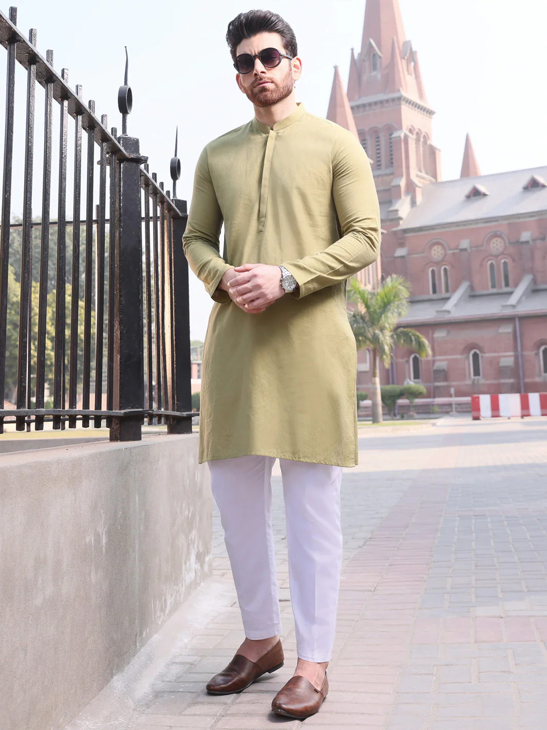 Green Cotton Kurta - AL-K-909
