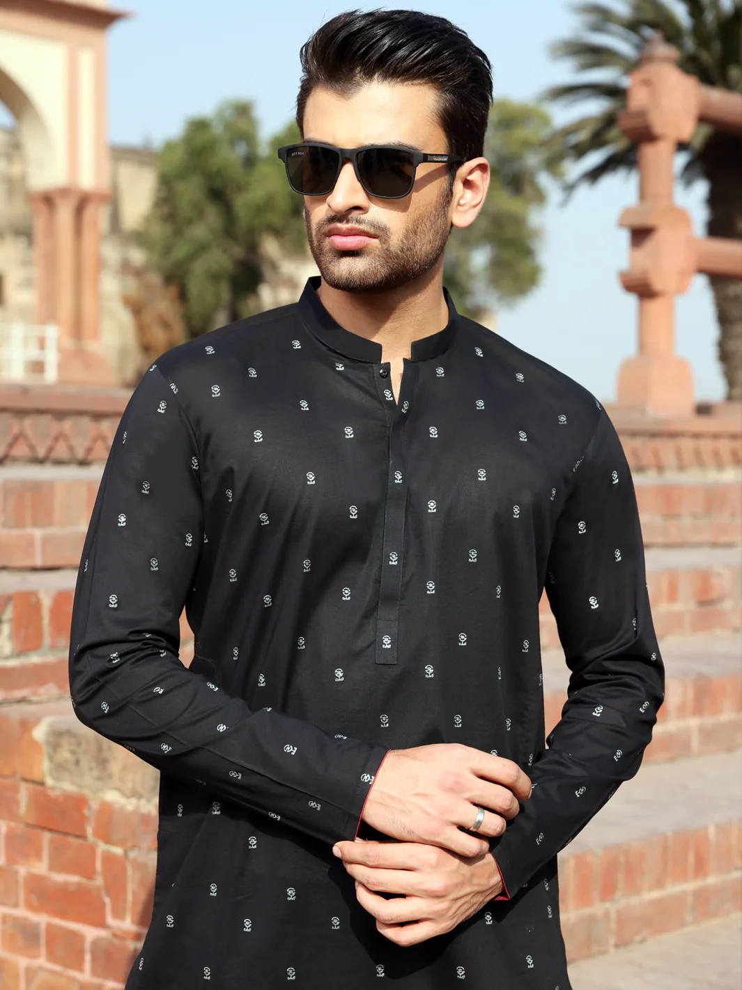 Black Blended Kurta - AL-K-913C - Image 3