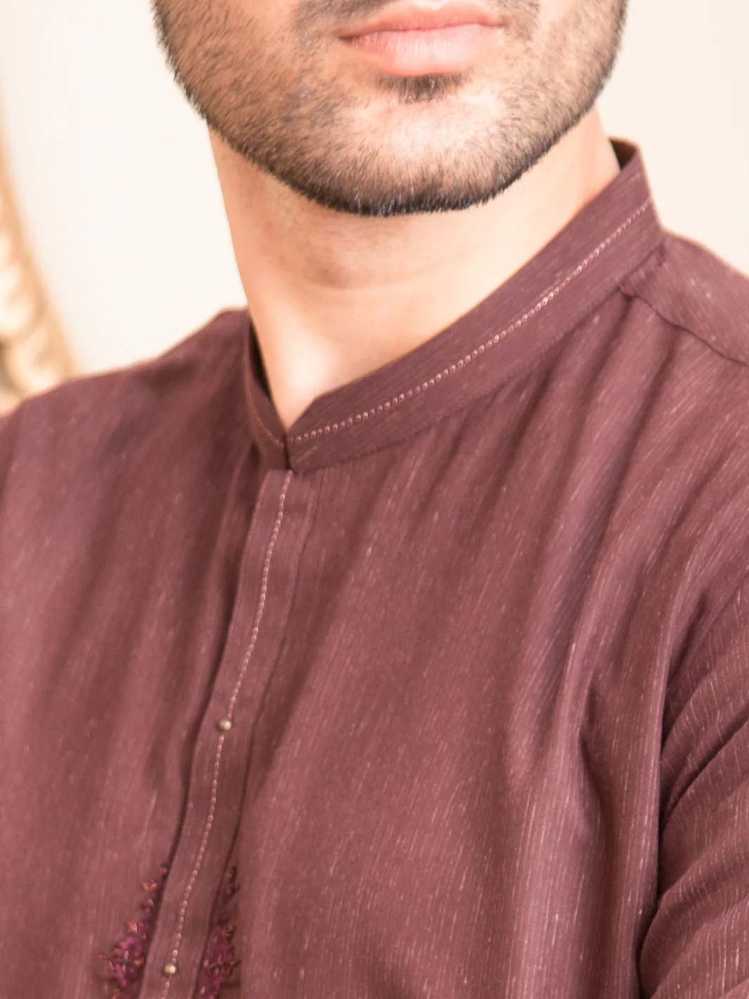 Burgundy Blended Kurta - AL-K-932 - Image 3