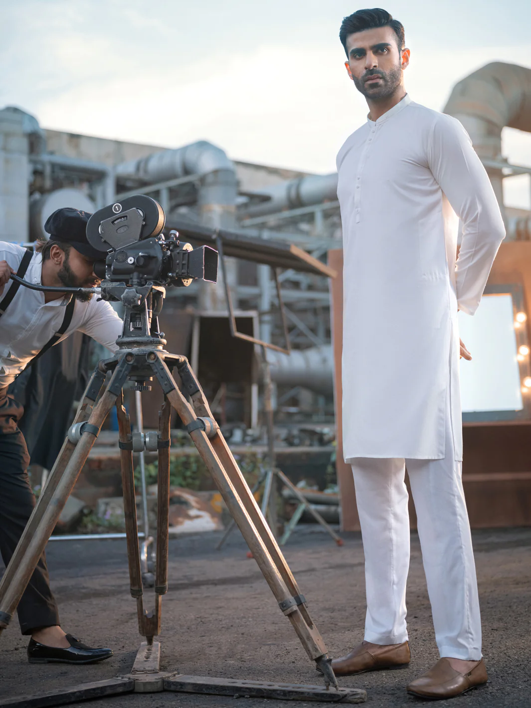 White Blended Kurta - AL-K-971 - Image 4