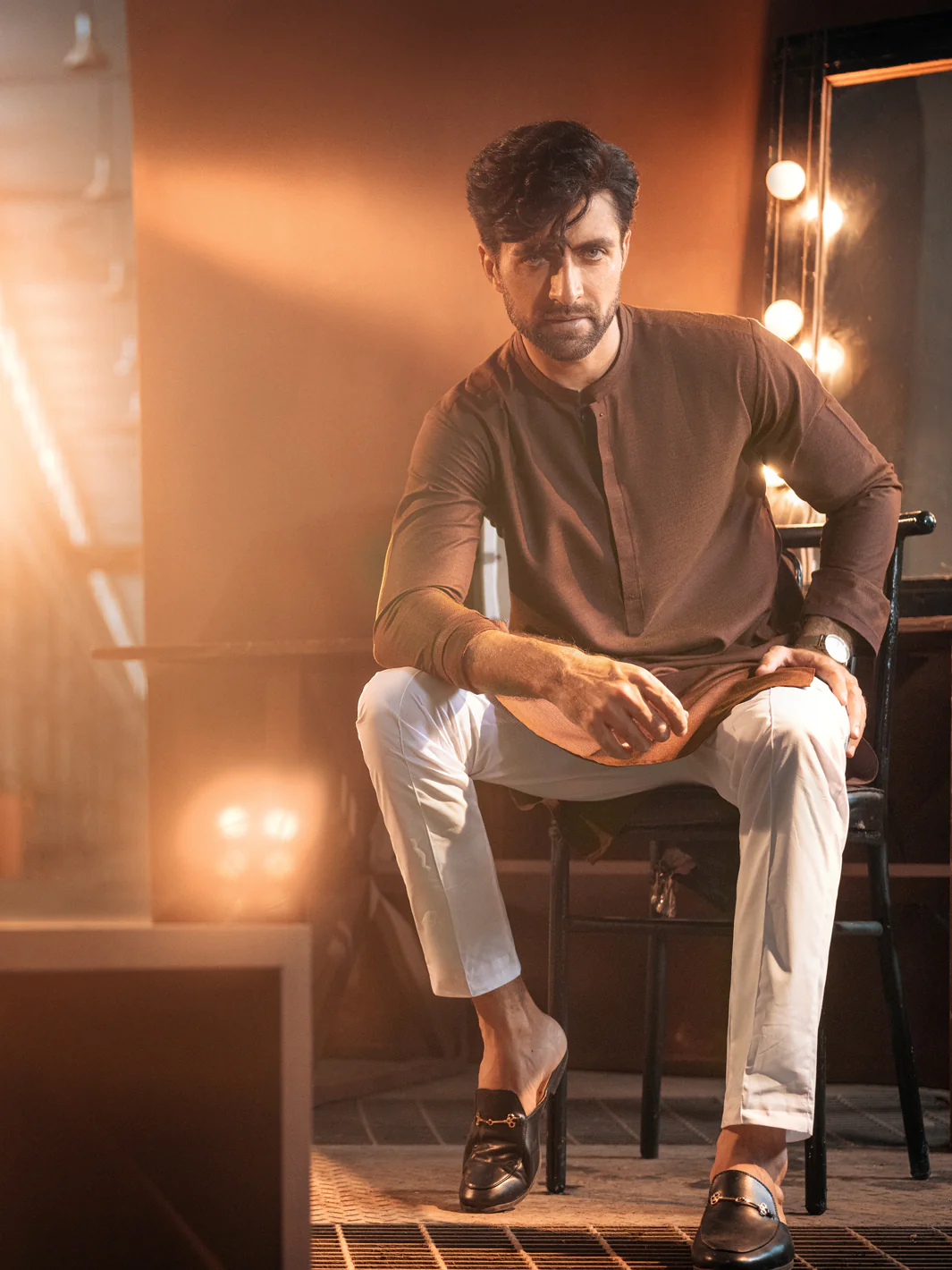 Rust Blended Kurta - AL-K-979 - Image 3