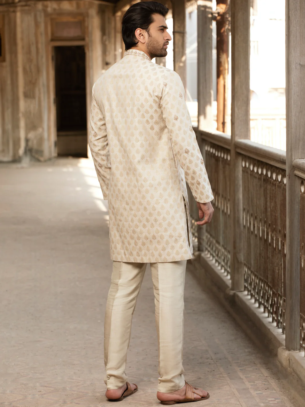 Fawn Formal Kurta - AL-K-SP-036 - Image 4