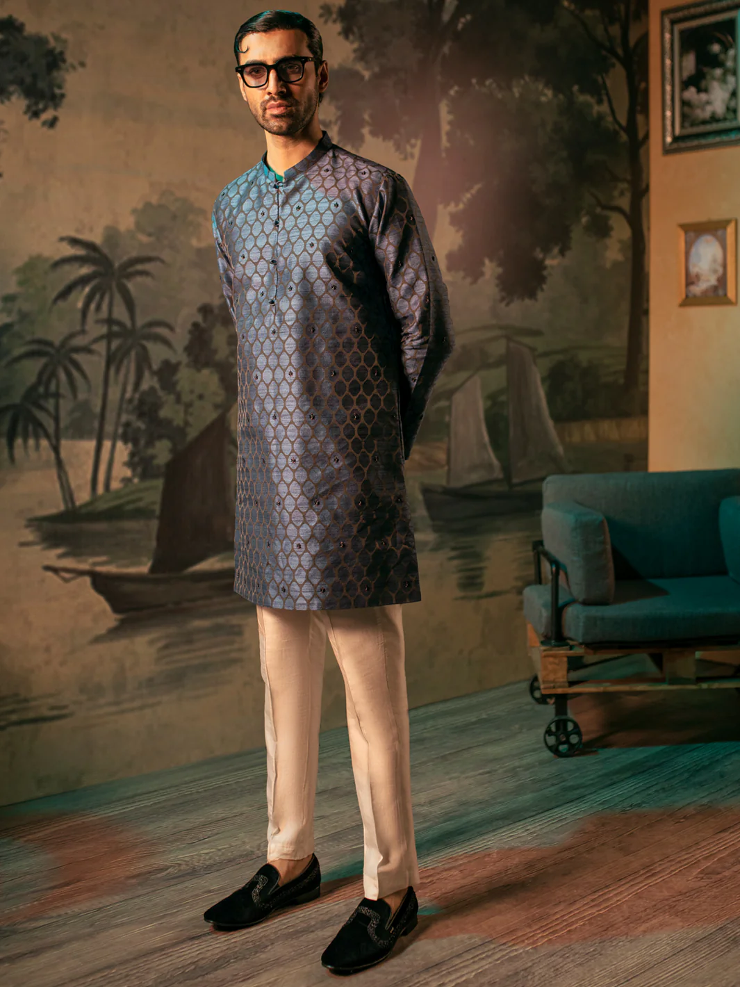 Blue Blended Special Kurta - AL-K-SP-056 - Image 4