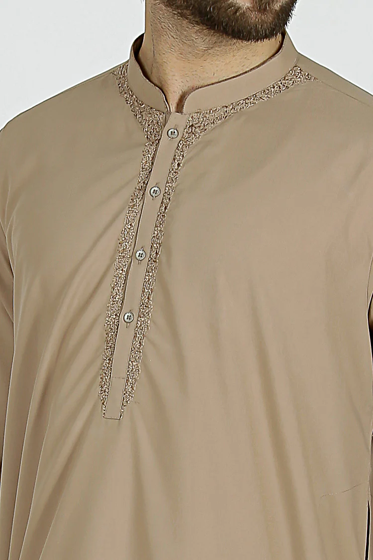Sand Color Blended Kameez Shalwar - AL-KS-2151 - Image 2