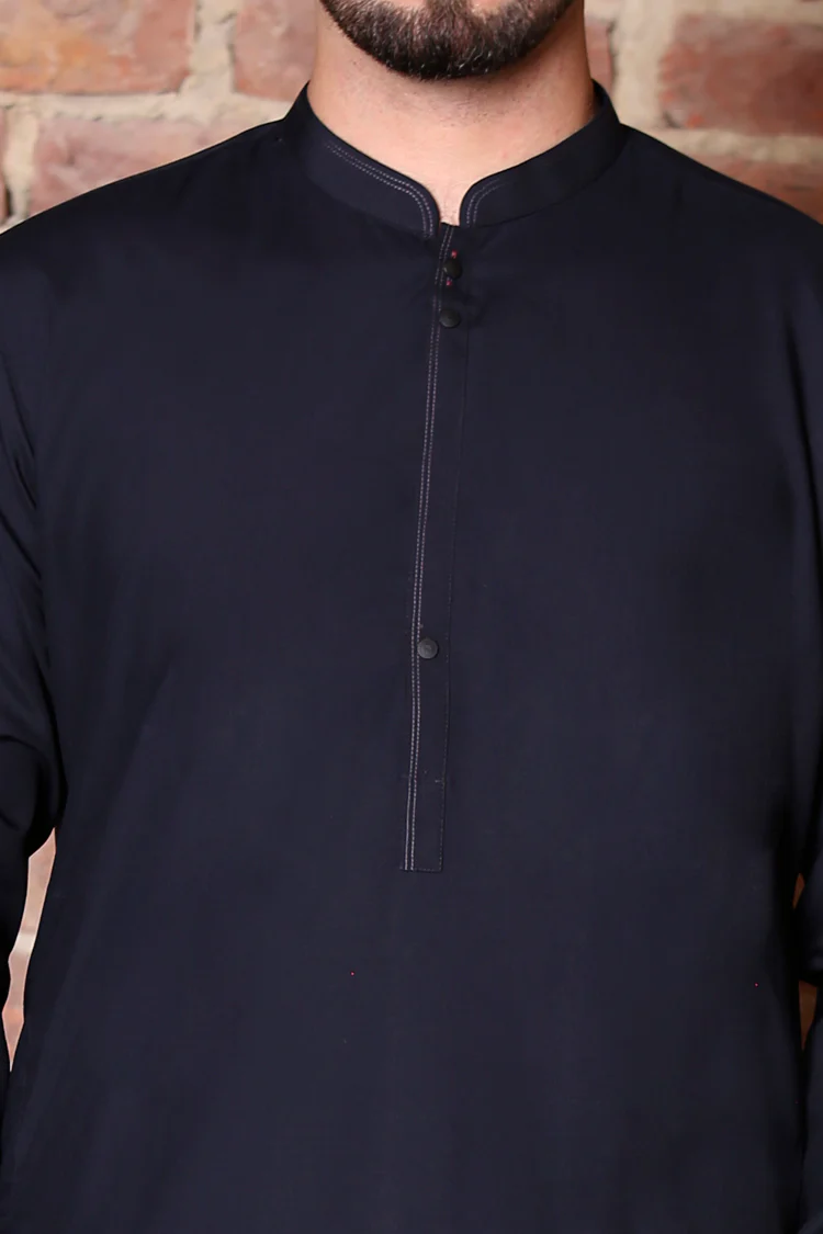 Mid Night Blue Kameez Shalwar - AL-KS-2287 - Image 2