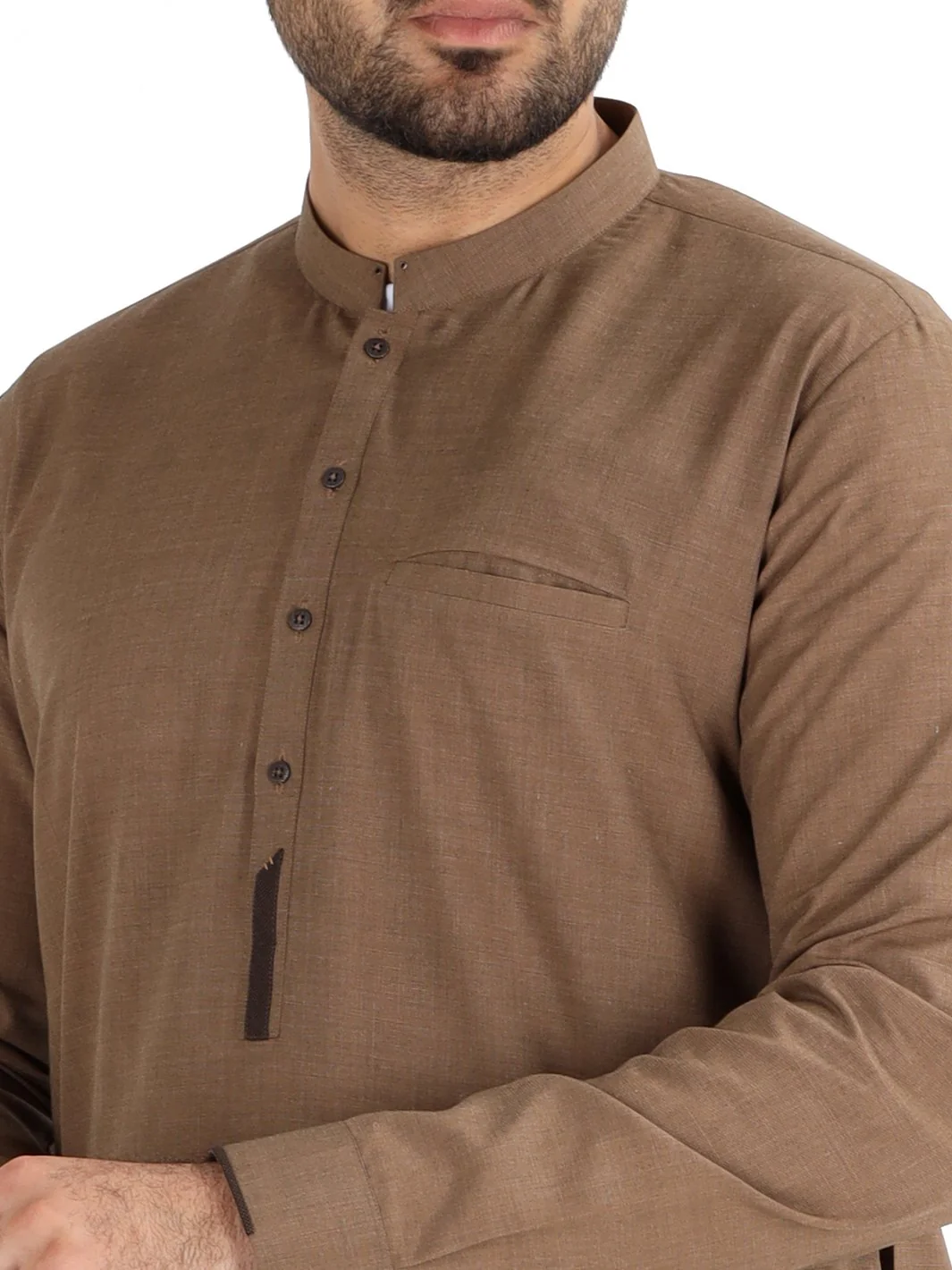 Brown Blended Kurta Pajama - AL-KS-2490-R1 - Image 2