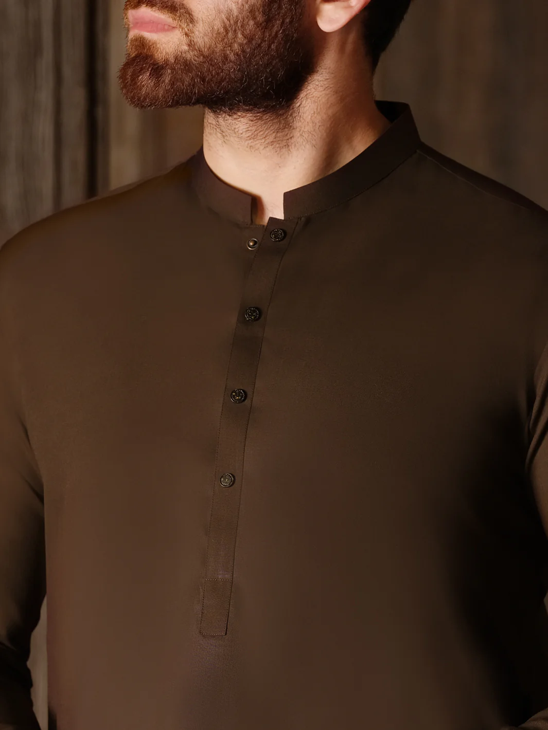 Brown Blended Kameez Shalwar - AL-KS-2515 - Image 2