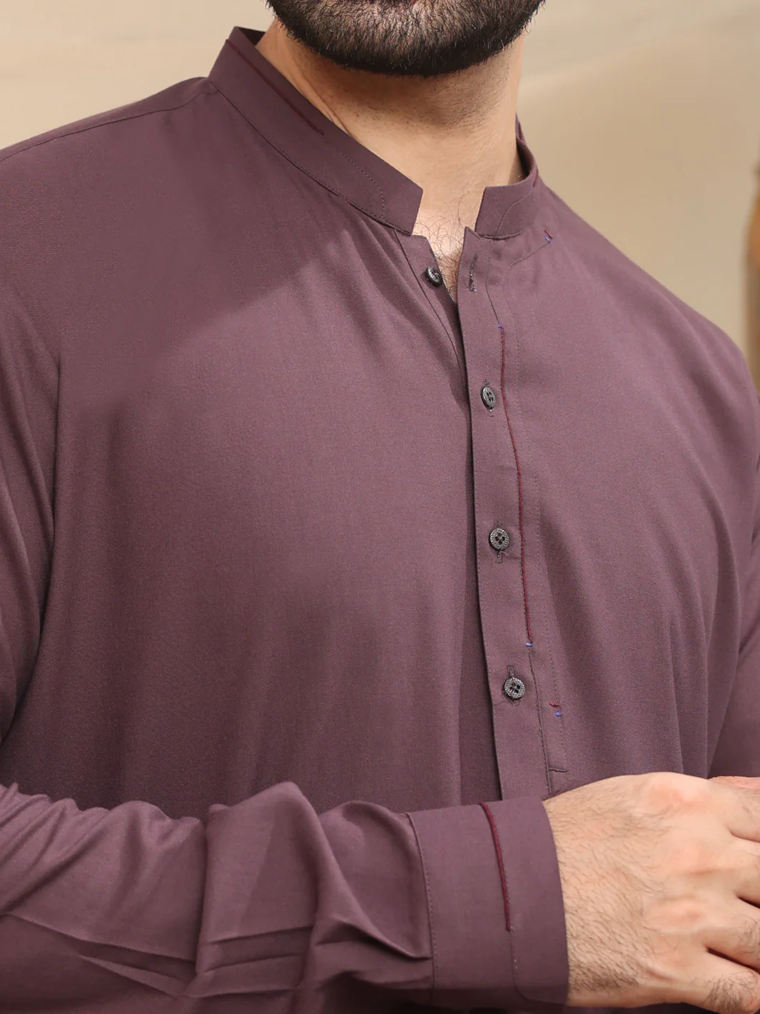 Purple Blended Kameez Shalwar - AL-KS-2541 - Image 2