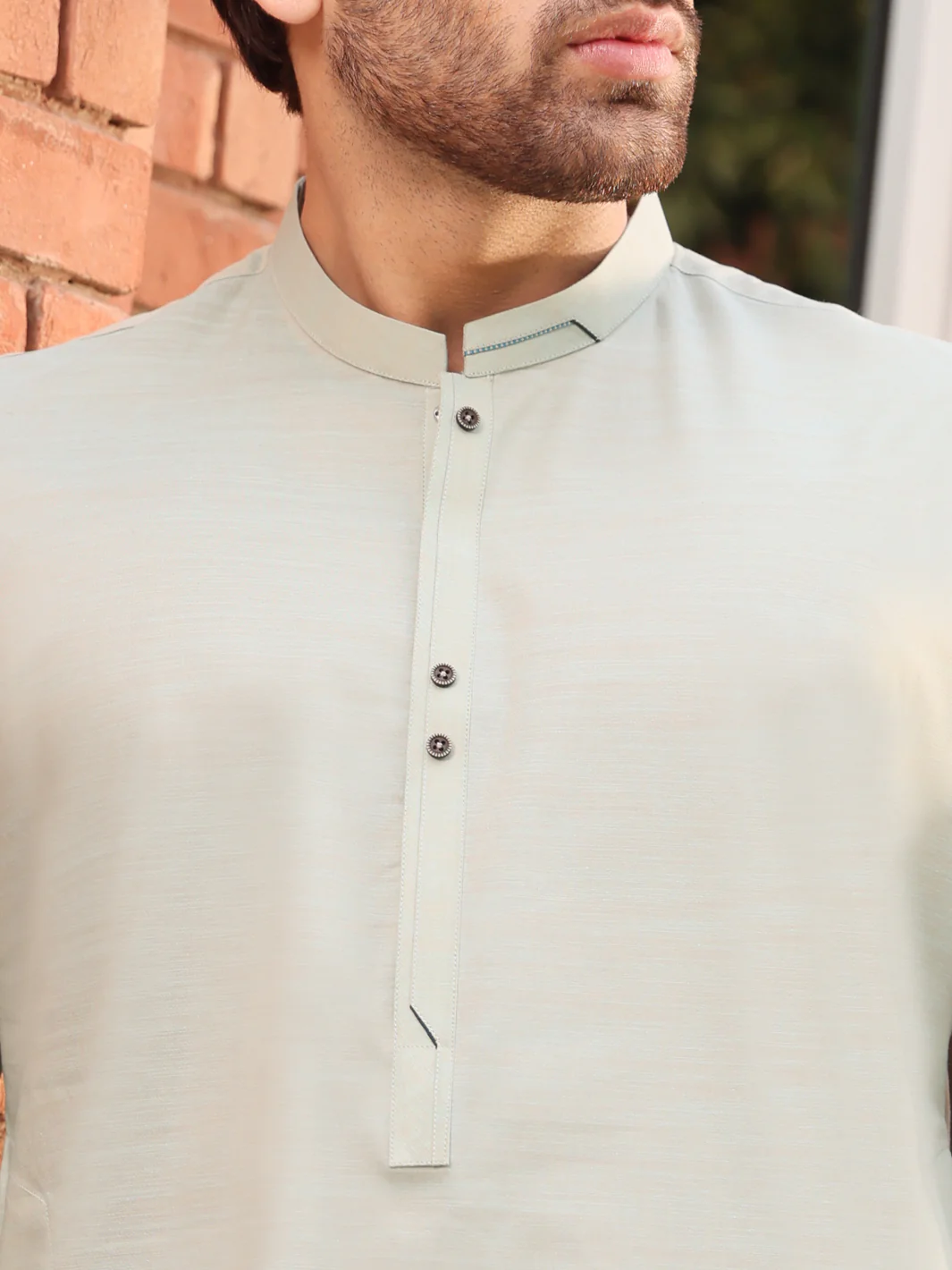 Light Green Cotton Kameez Shalwar - AL-KS-2551 - Image 2