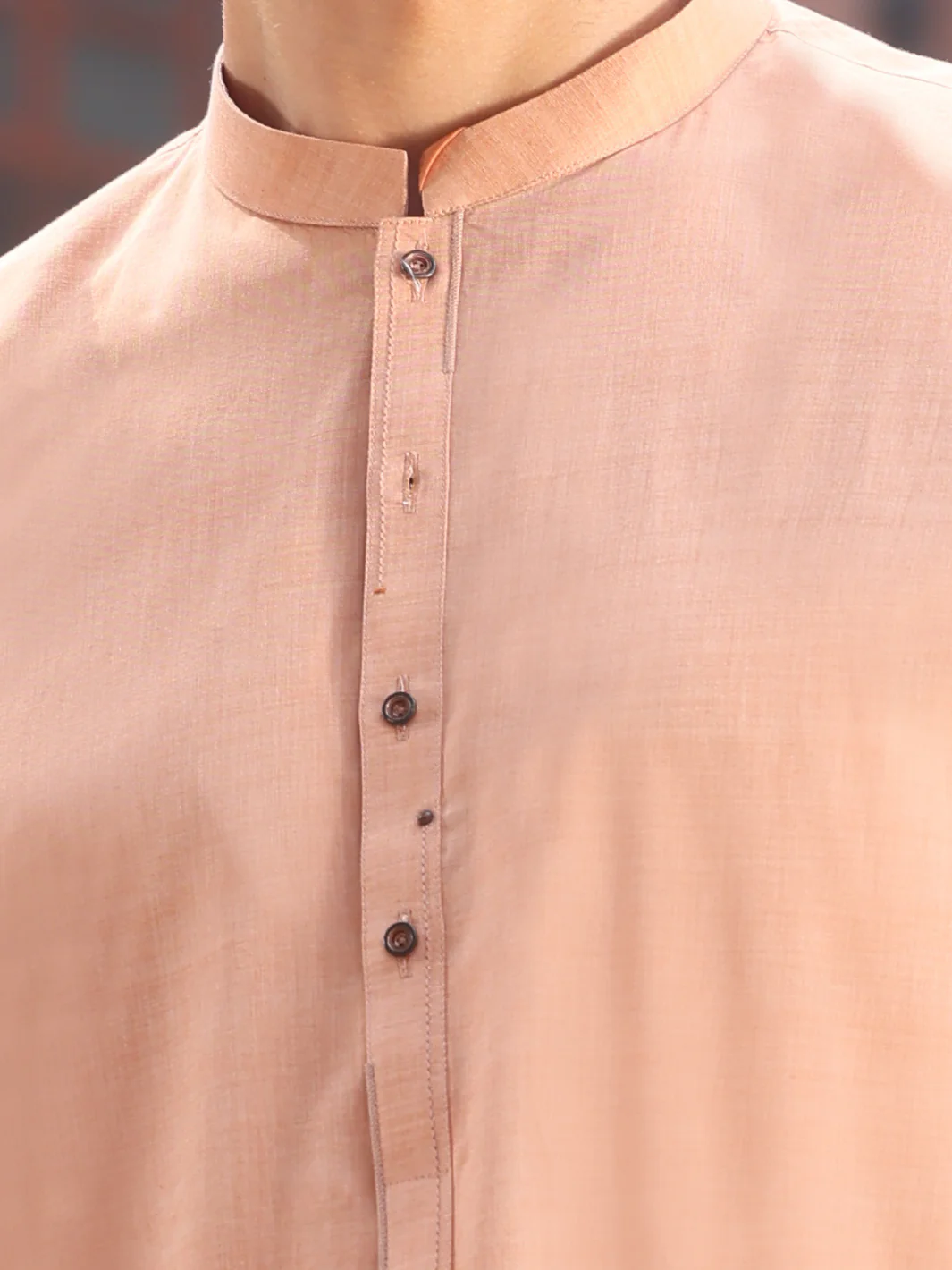 Peach Cotton Kameez Shalwar - AL-KS-2568 - Image 2