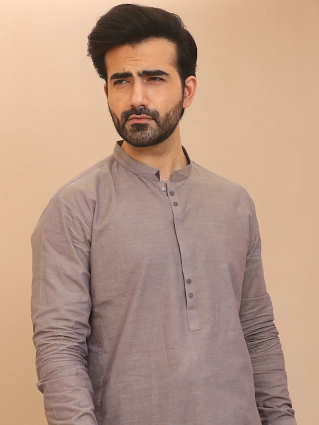 Light Grey Kameez Shalwar - AL-KS-2647 - Image 2