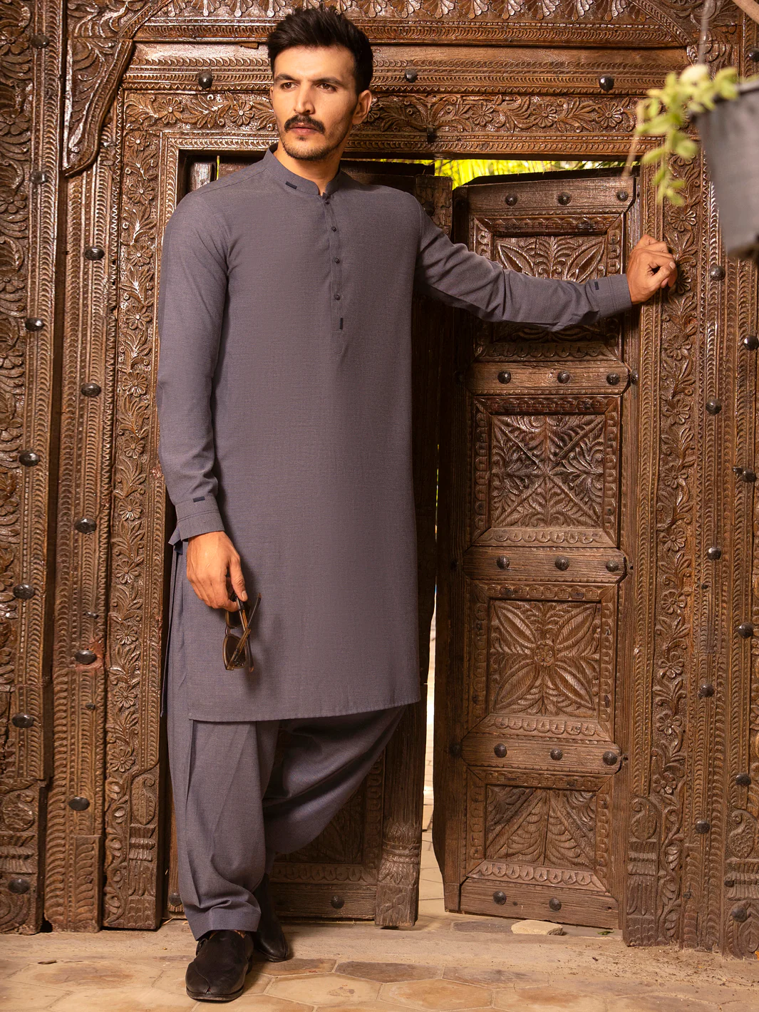 Blue Blended Kurta Shalwar - AL-KS-2689