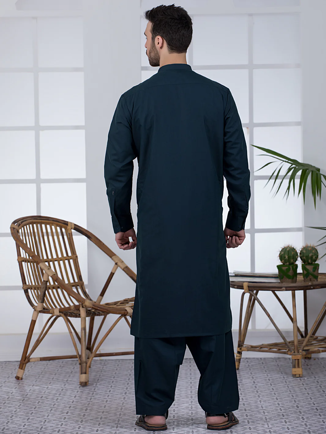 Dark Green Kameez Shalwar -AL-KS-2769 - Image 2