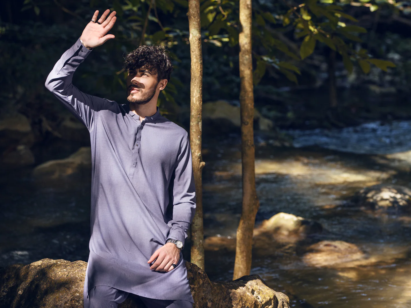 Grey Kameez Shalwar - AL-KS-2813 - Image 4