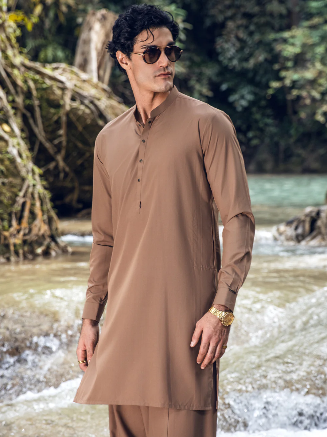 Brown Kameez Shalwar - AL-KS-2814 - Image 2