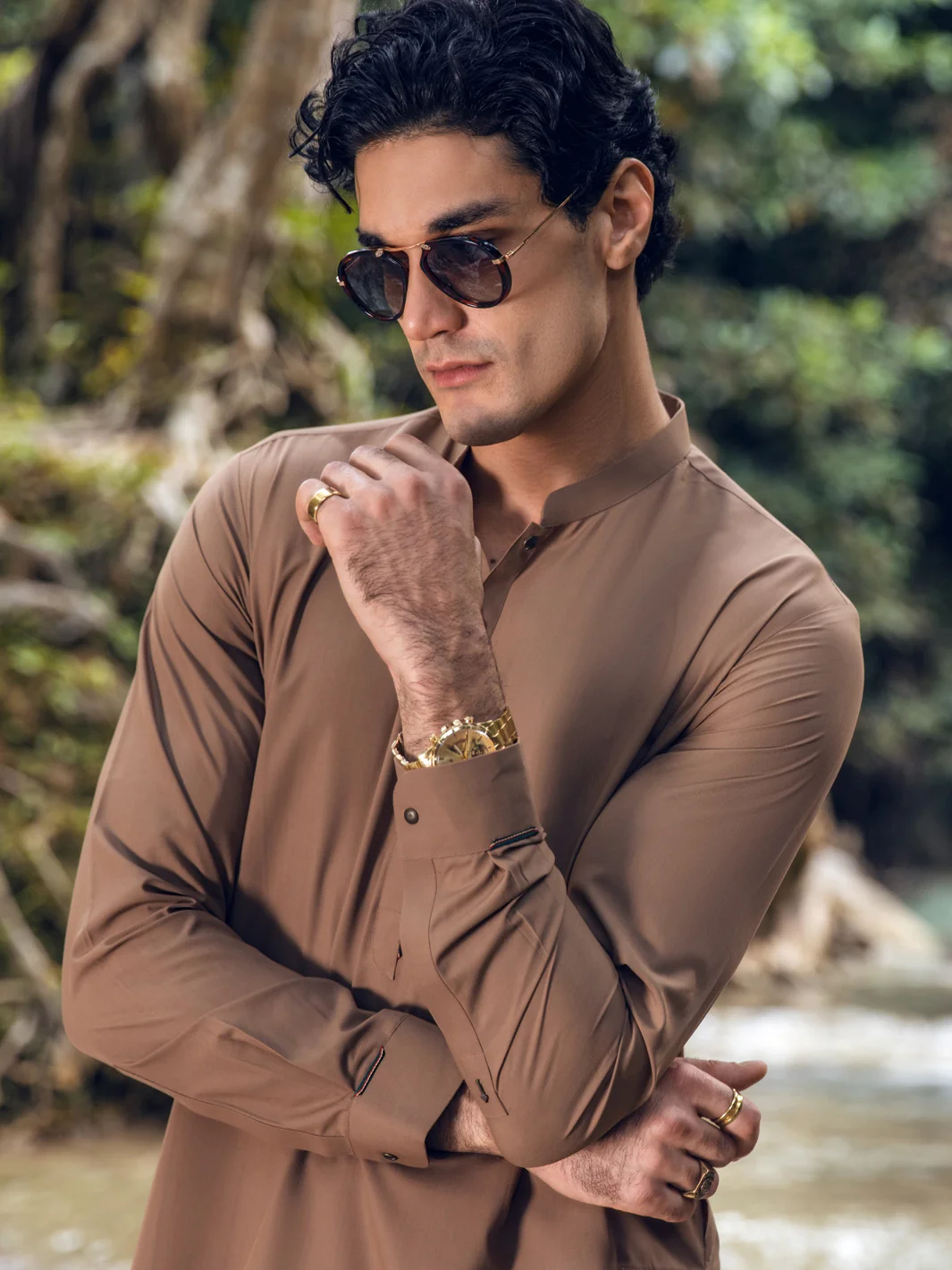 Brown Kameez Shalwar - AL-KS-2814 - Image 5