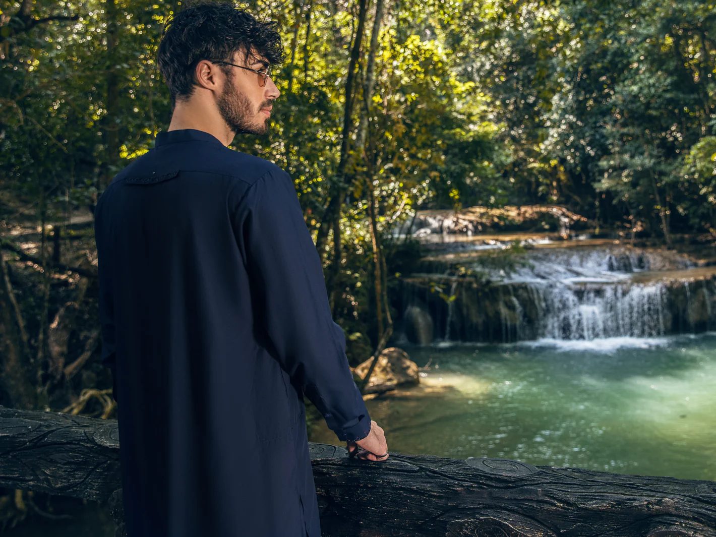 Dark Blue Kameez Shalwar - AL-KS-2821 - Image 4