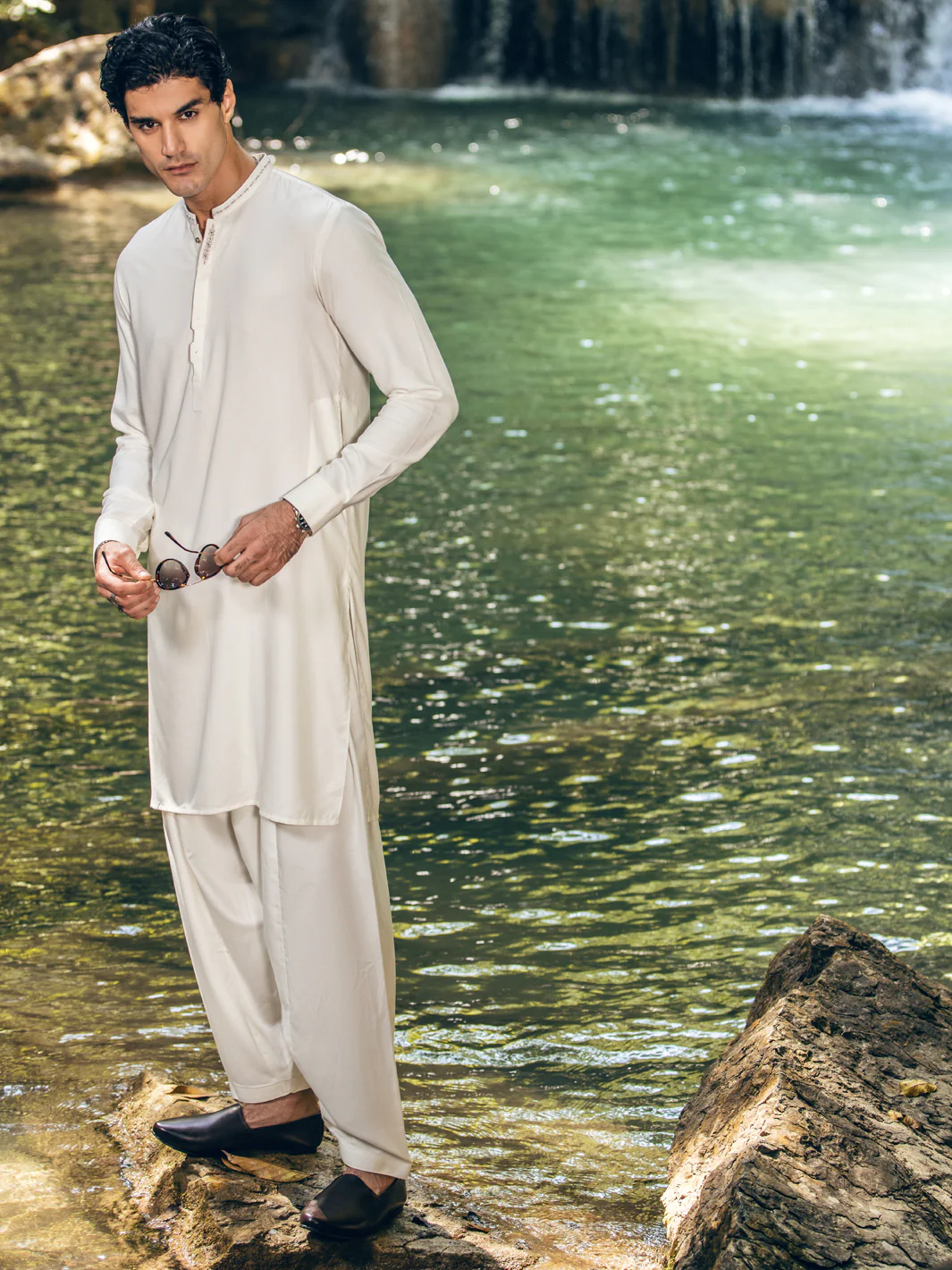 Off White Kameez Shalwar - AL-KS-2825