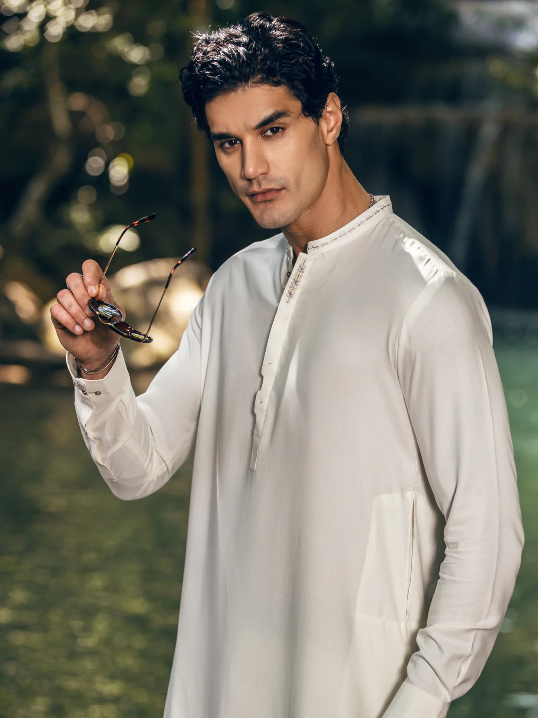 Off White Kameez Shalwar - AL-KS-2825 - Image 4
