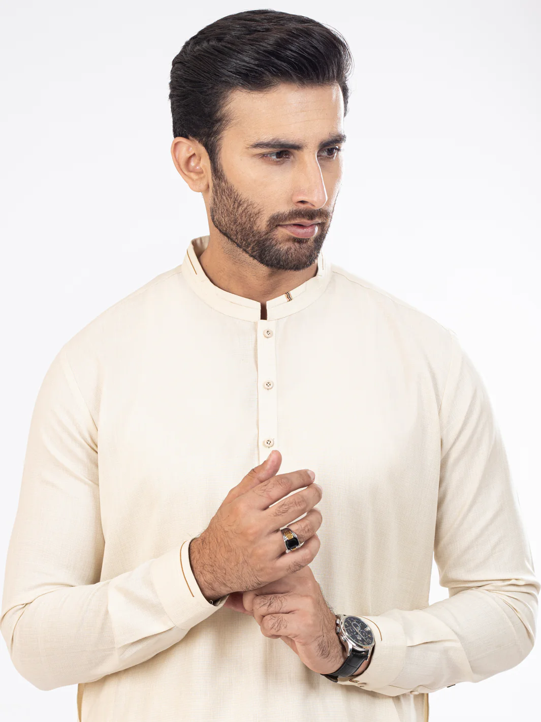 Cream Kameez Shalwar - AL-KS-2832 - Image 2
