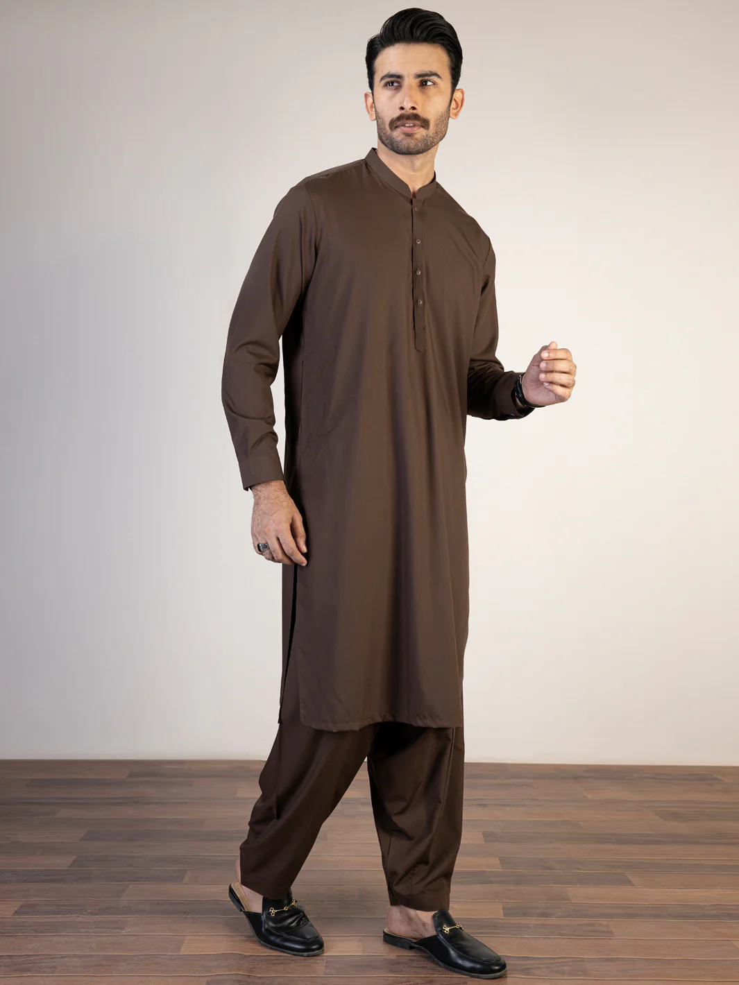 Brown Kameez Shalwar - AL-KS-2840B