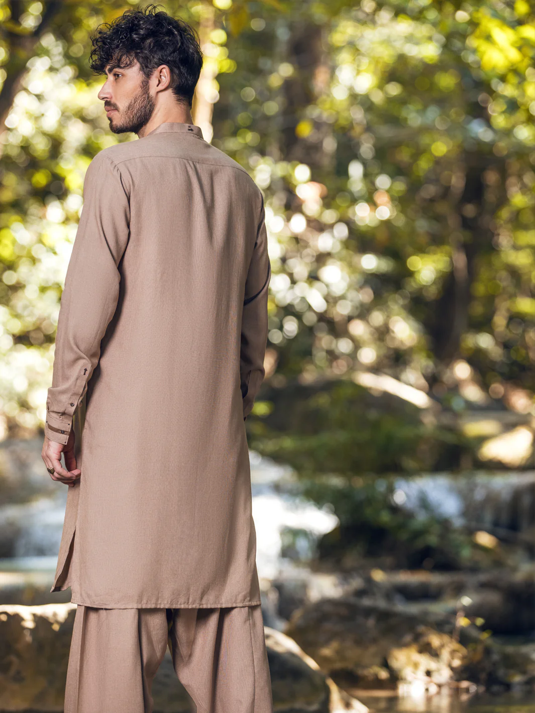 Beige Kameez Shalwar - AL-KS-2847 - Image 3