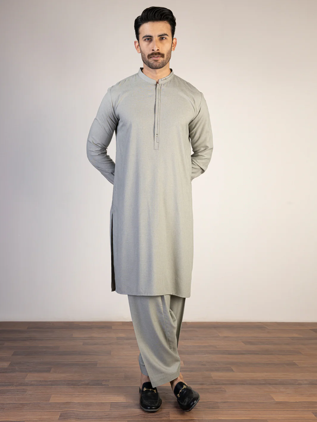 Light Green Kameez Shalwar - AL-KS-2854