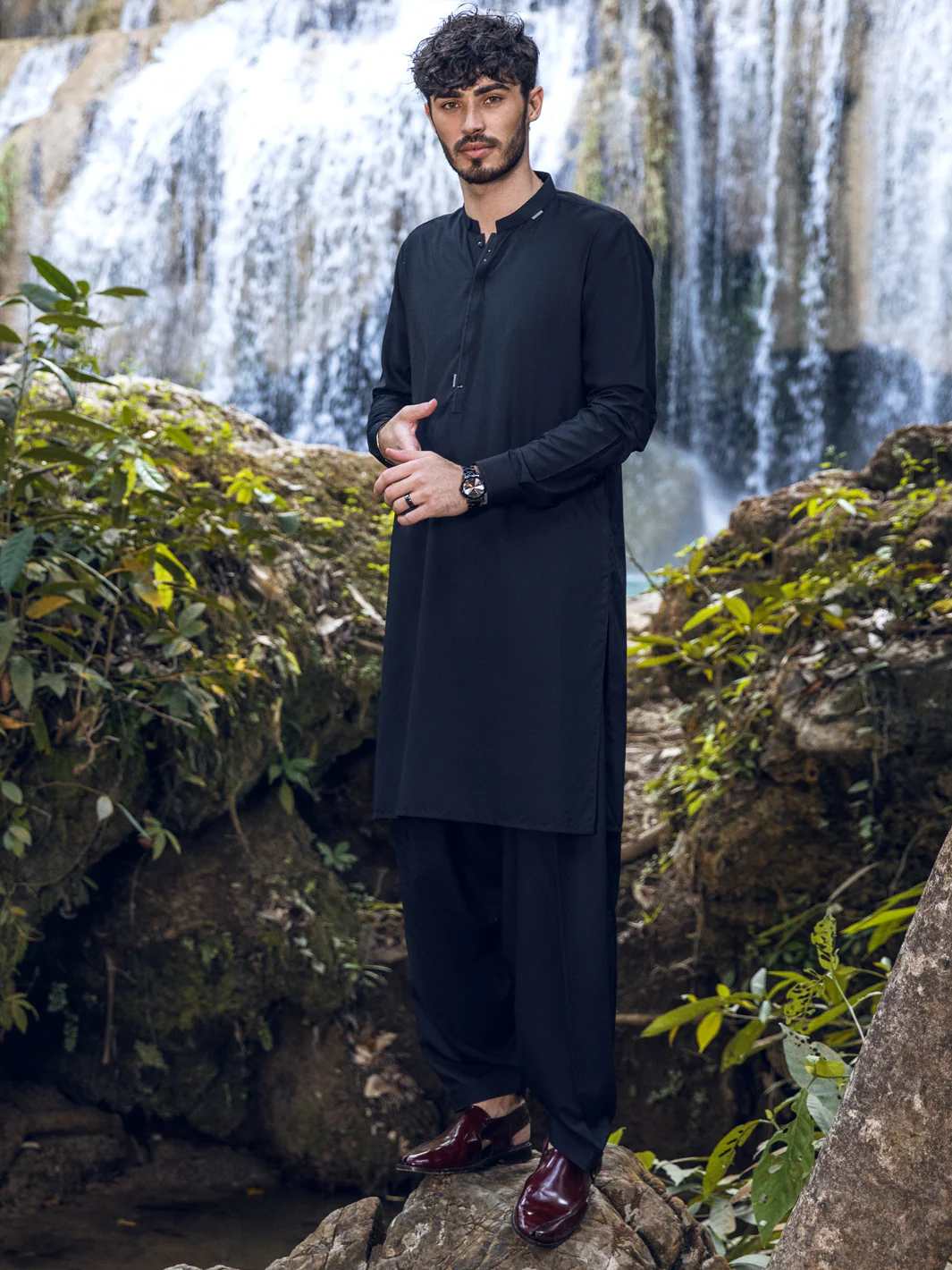 Black Kameez Shalwar - AL-KS-2856