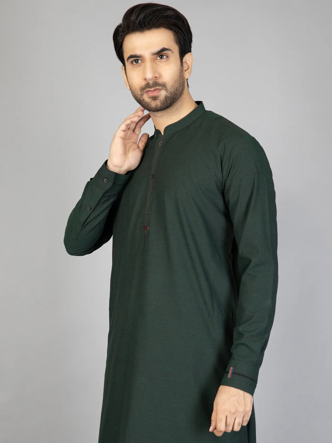 Green Blended Kameez Shalwar - AL-KS-2862 - Image 2