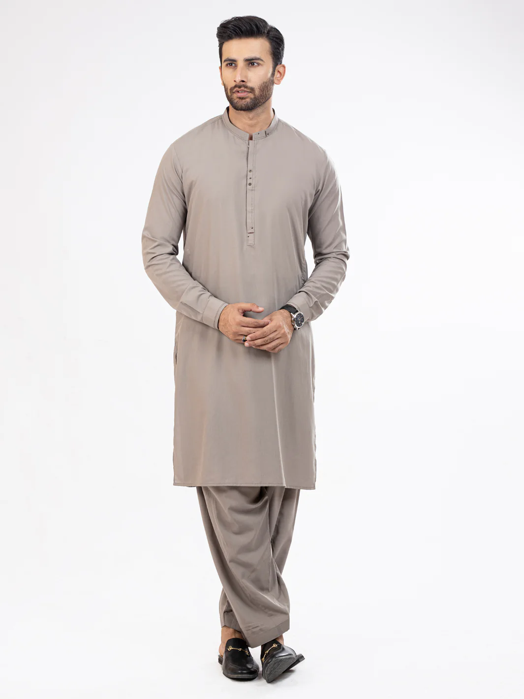 Light Grey Kameez Shalwar - AL-KS-2865