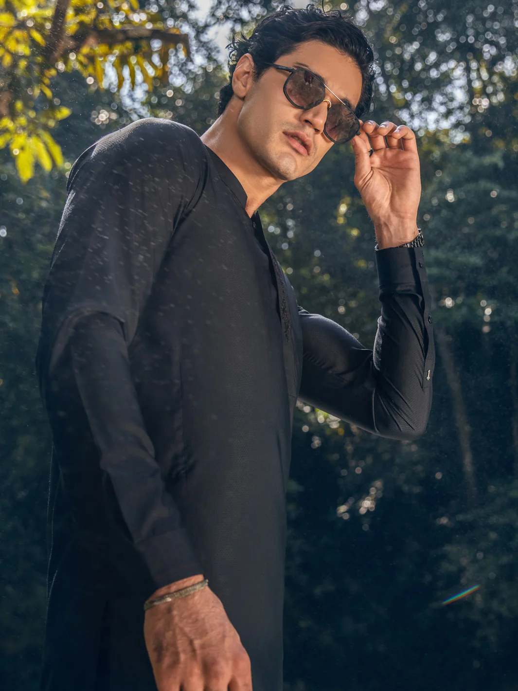 Black Kameez Shalwar - AL-KS-2879 - Image 3