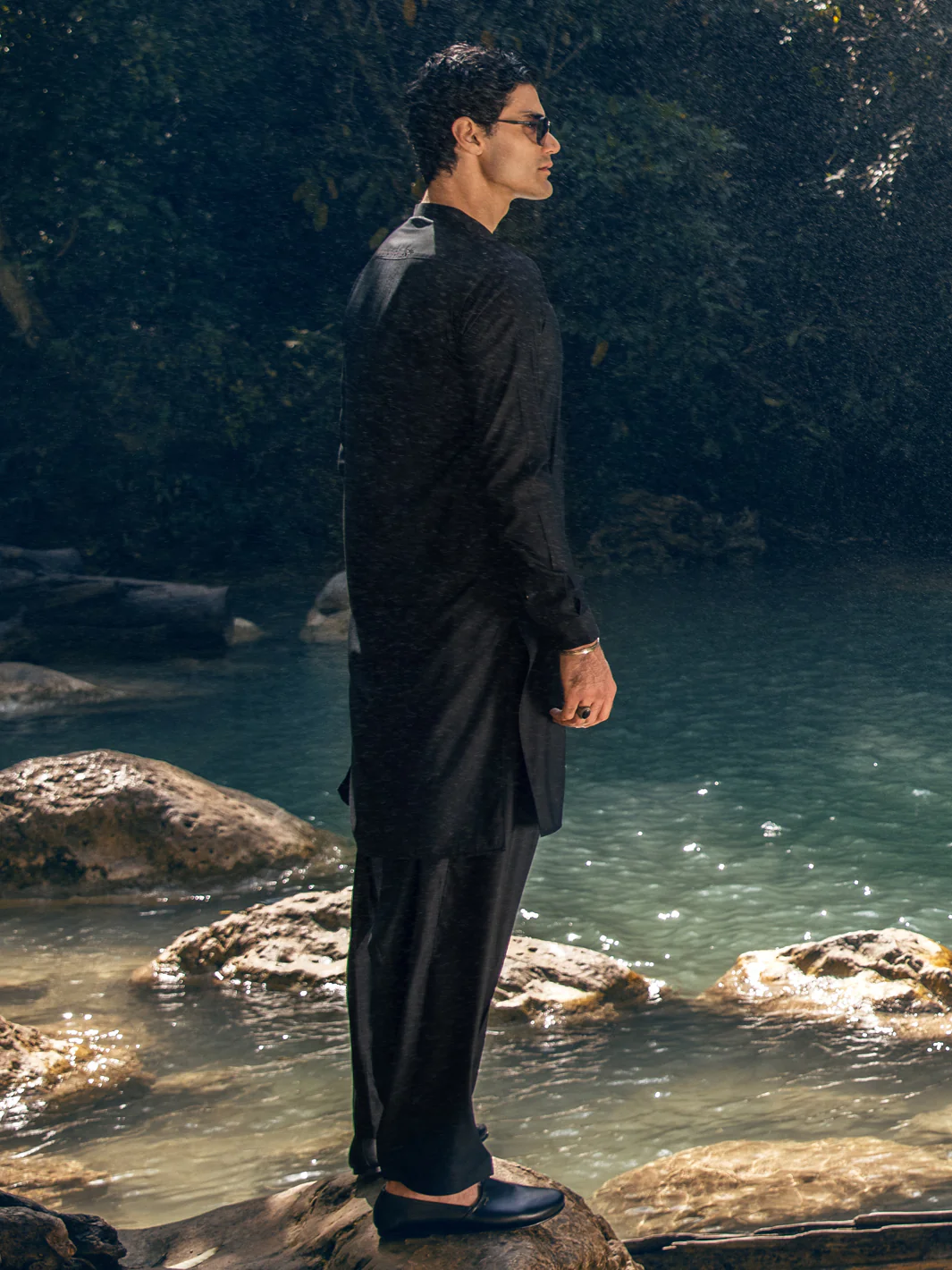 Black Kameez Shalwar - AL-KS-2879 - Image 4