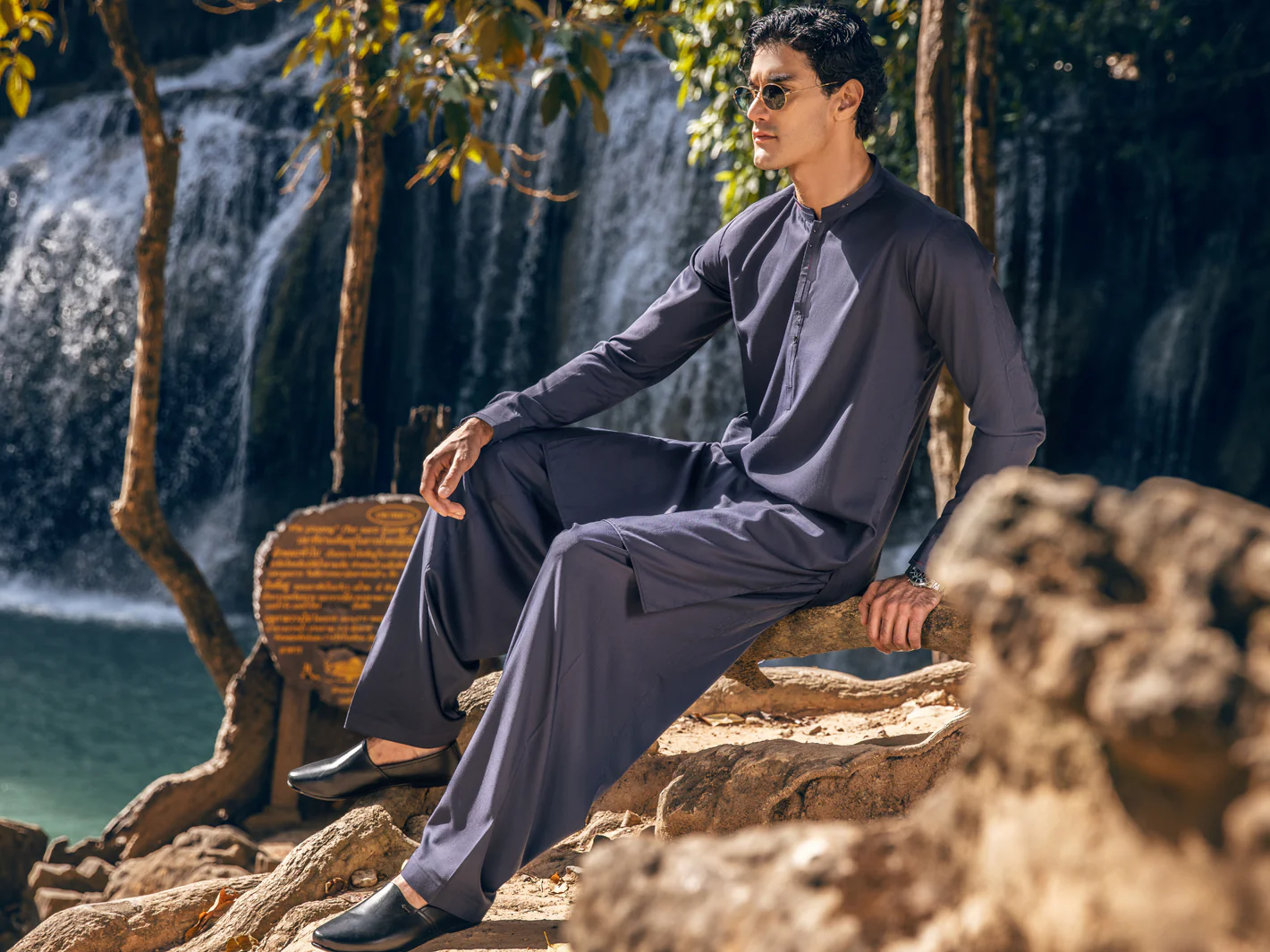 Purple Kameez Shalwar - AL-KS-2886 - Image 3