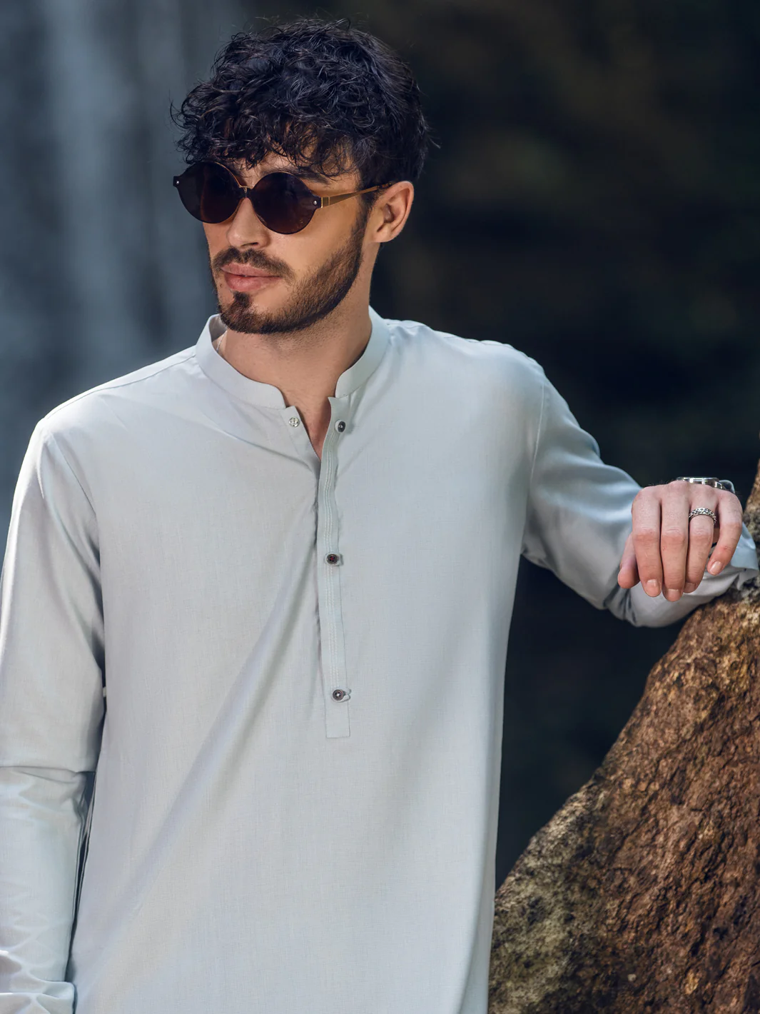 Light Blue Kameez Shalwar - AL-KS-2887 - Image 3