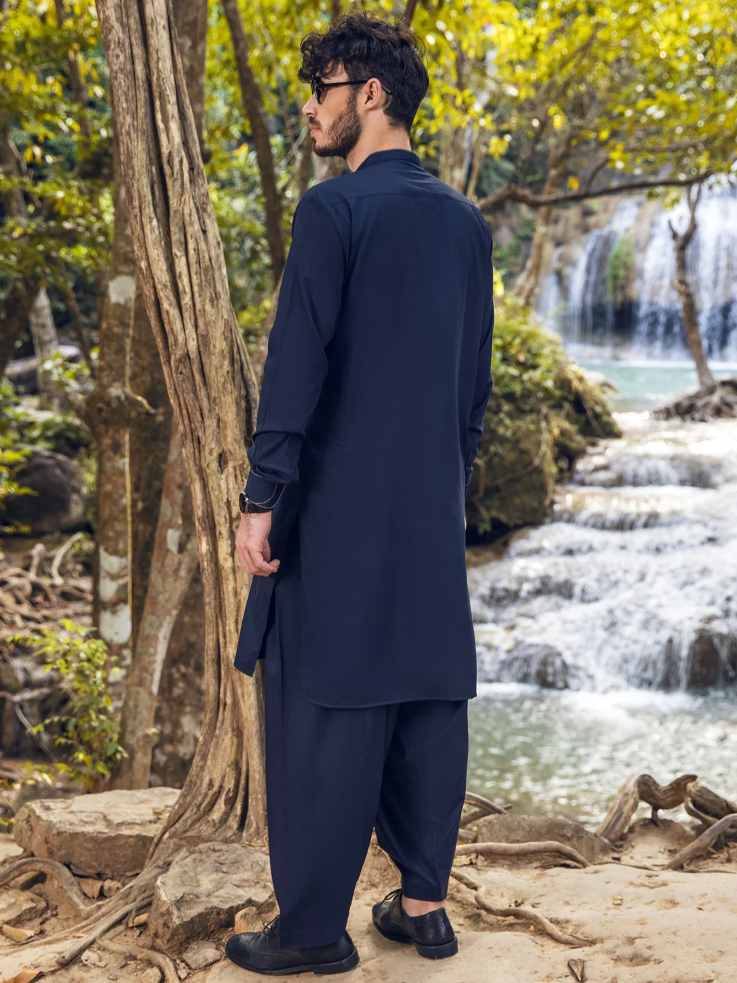 Navy Blue Kameez Shalwar - AL-KS-2890 - Image 2