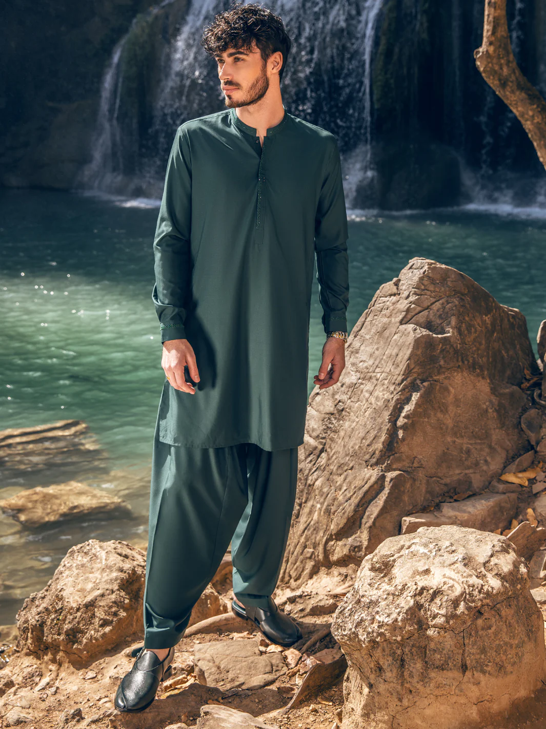 Green Kameez Shalwar - AL-KS-2892