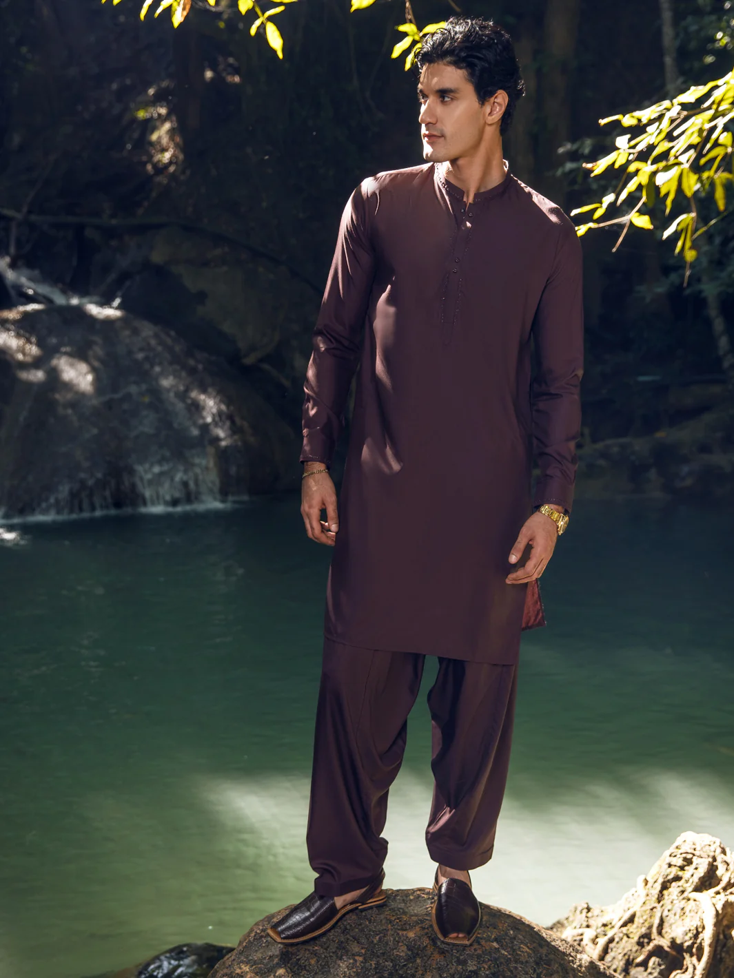 Brown Kameez Shalwar - AL-KS-2893