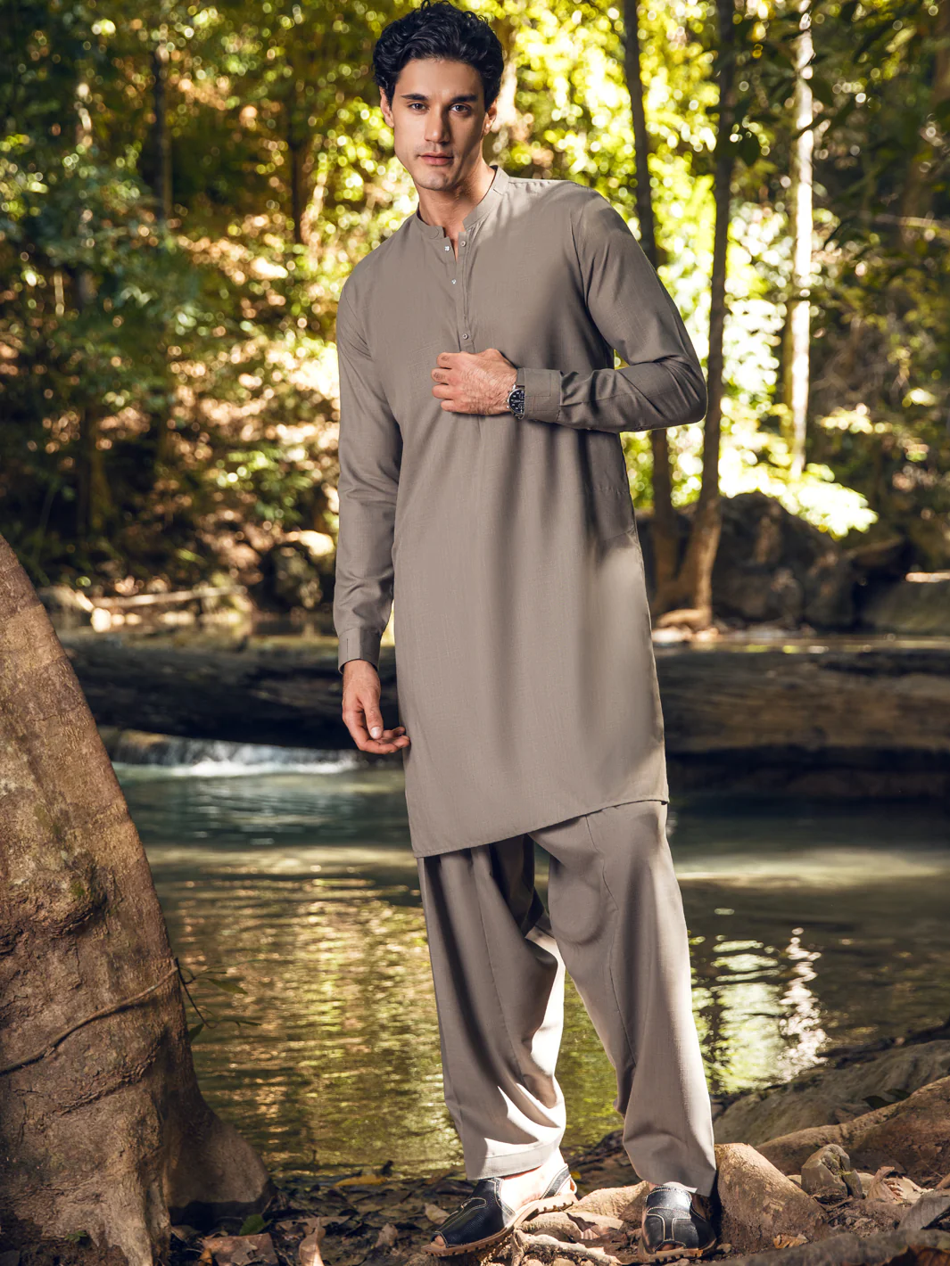 Green Kameez Shalwar - AL-KS-2895