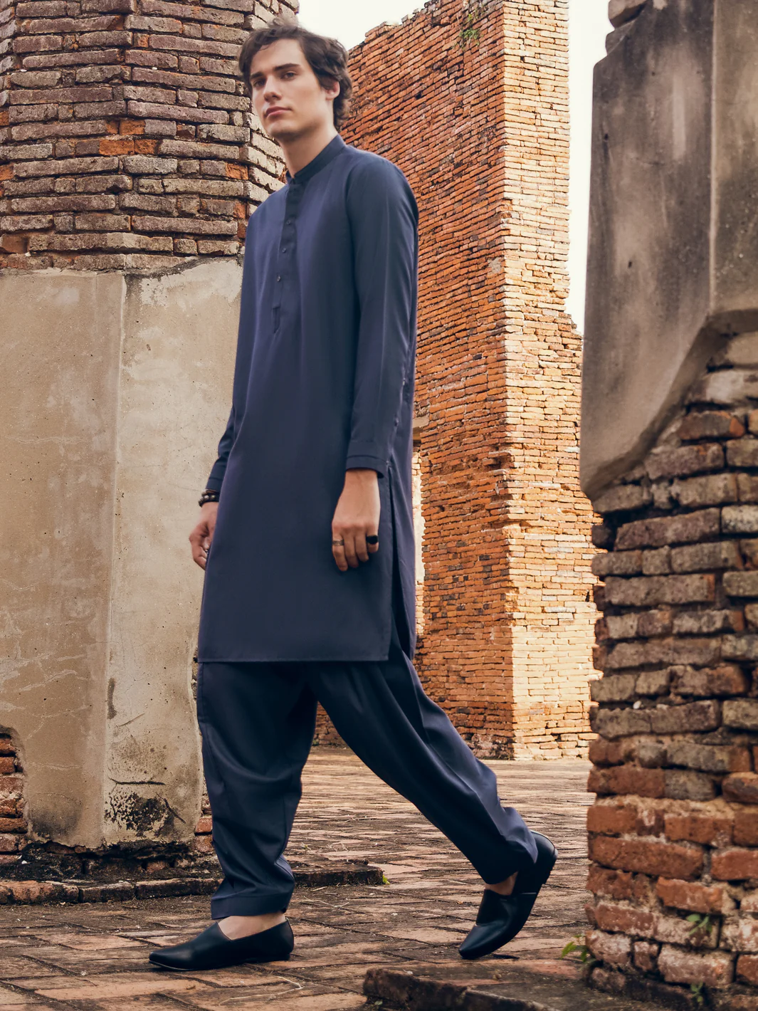 Dark Grey Kameez Shalwar - AL-KS-2910