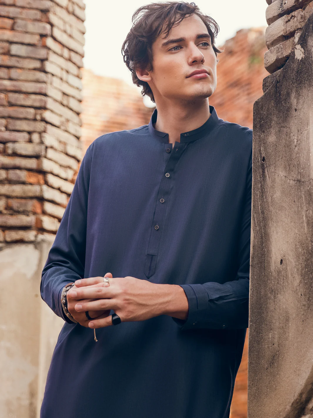 Dark Grey Kameez Shalwar - AL-KS-2910 - Image 2