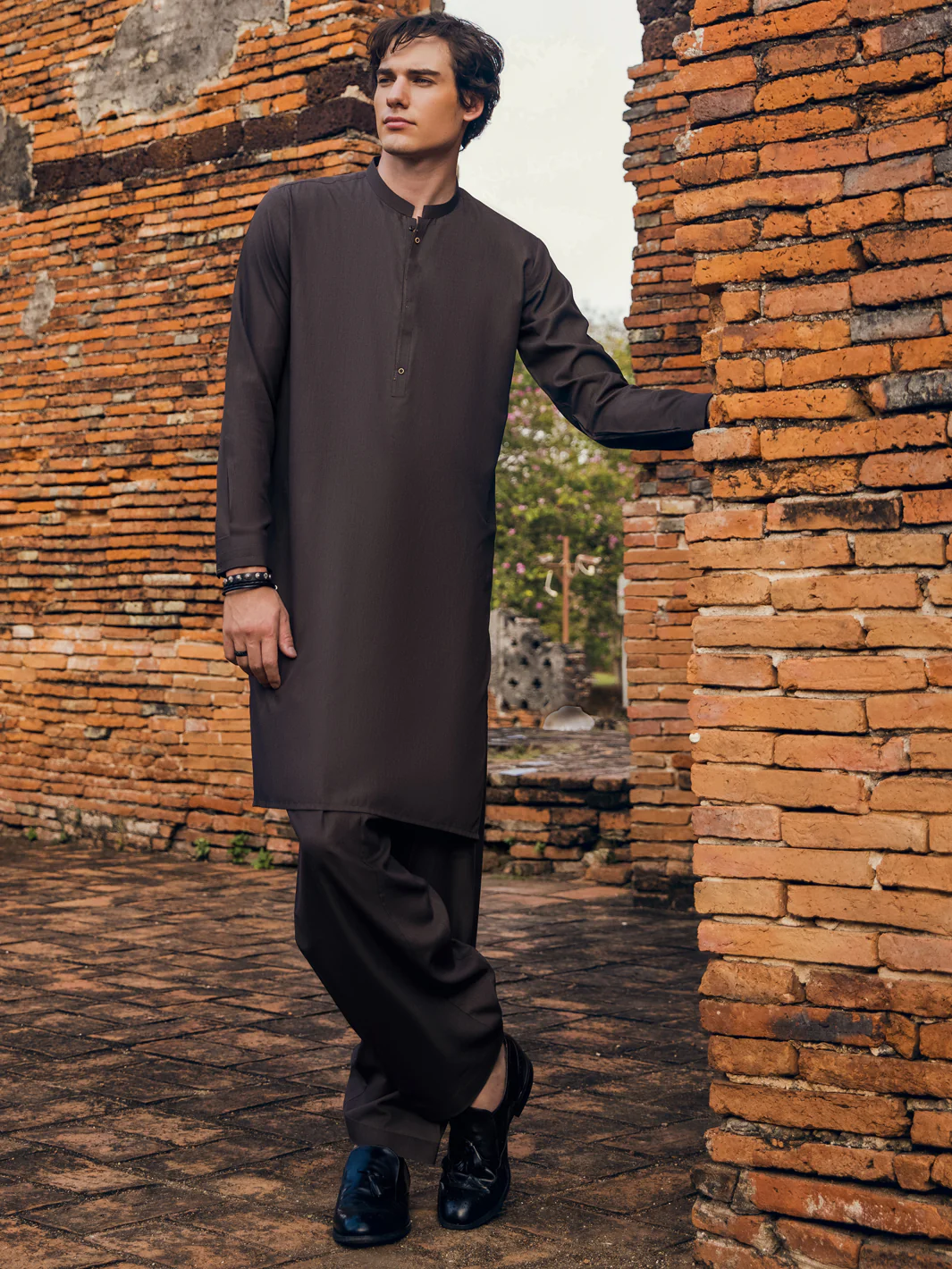 Brown Kameez Shalwar - AL-KS-2911
