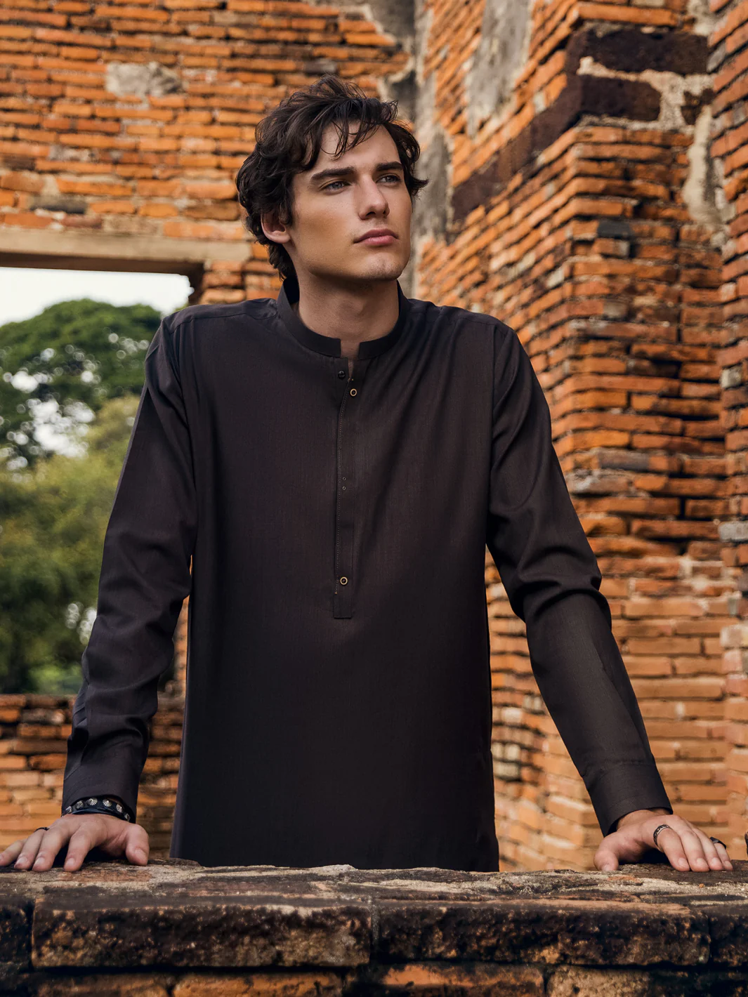 Brown Kameez Shalwar - AL-KS-2911 - Image 3