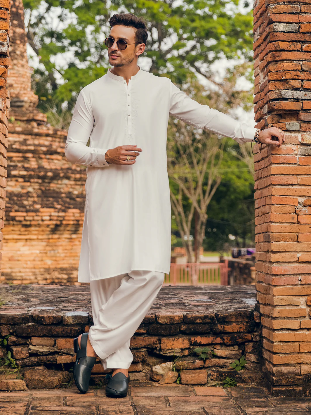 White Kameez Shalwar - AL-KS-2921