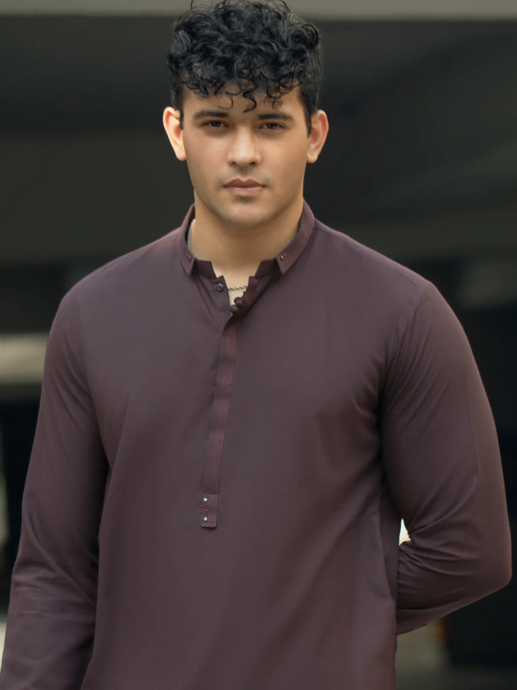 Dark Maroon Kameez Shalwar - AL-KS-2954C - Image 4