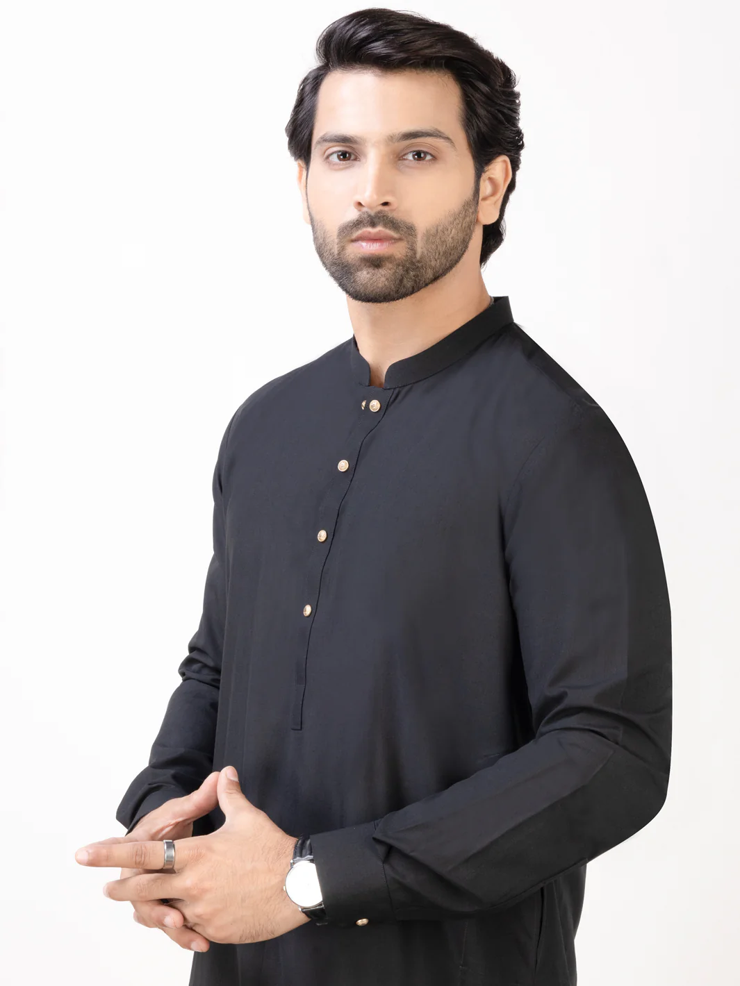 Black Kameez Shalwar - AL-KS-2955B - Image 2