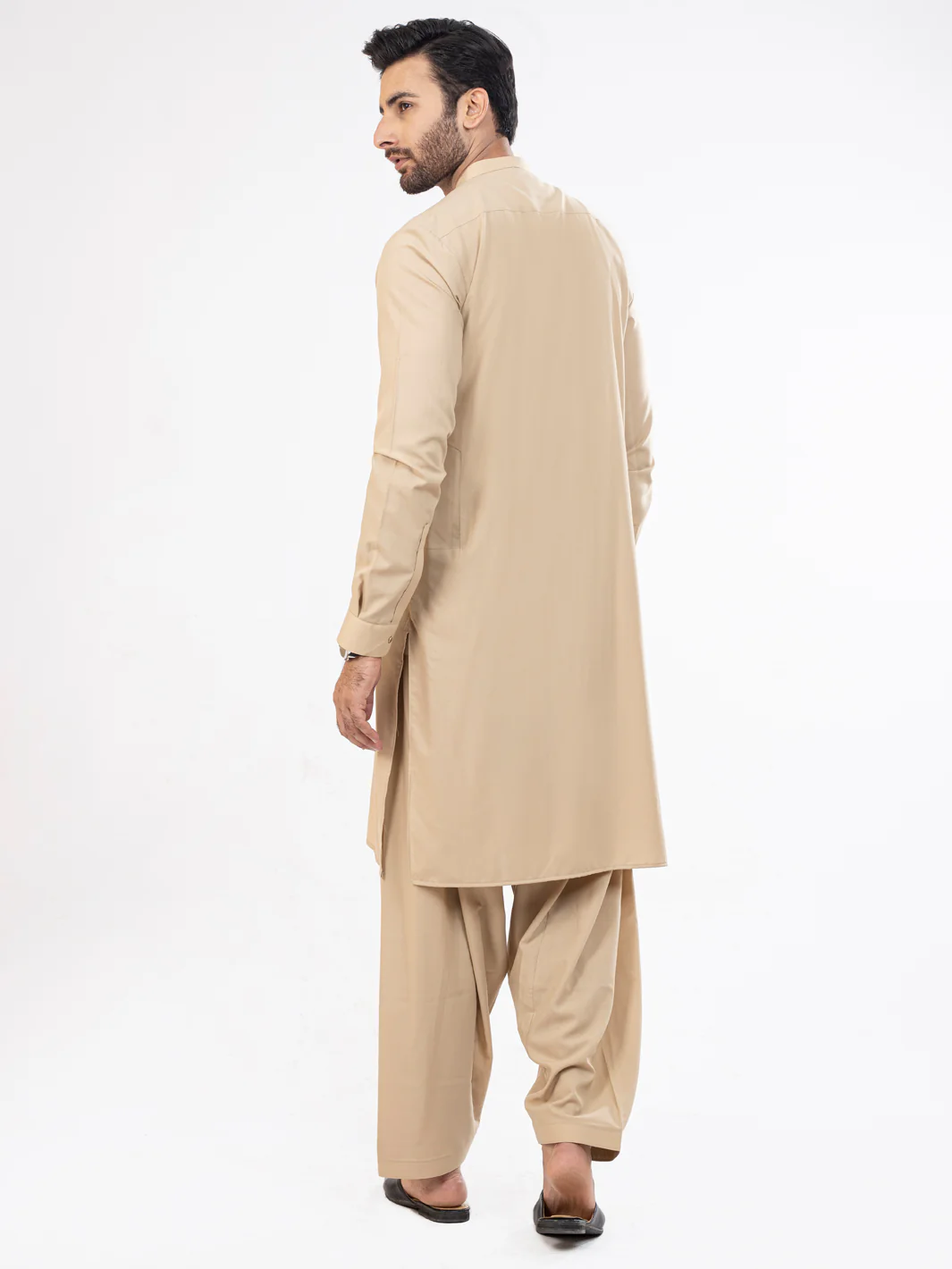 Beige Kameez Shalwar - AL-KS-2955C - Image 2