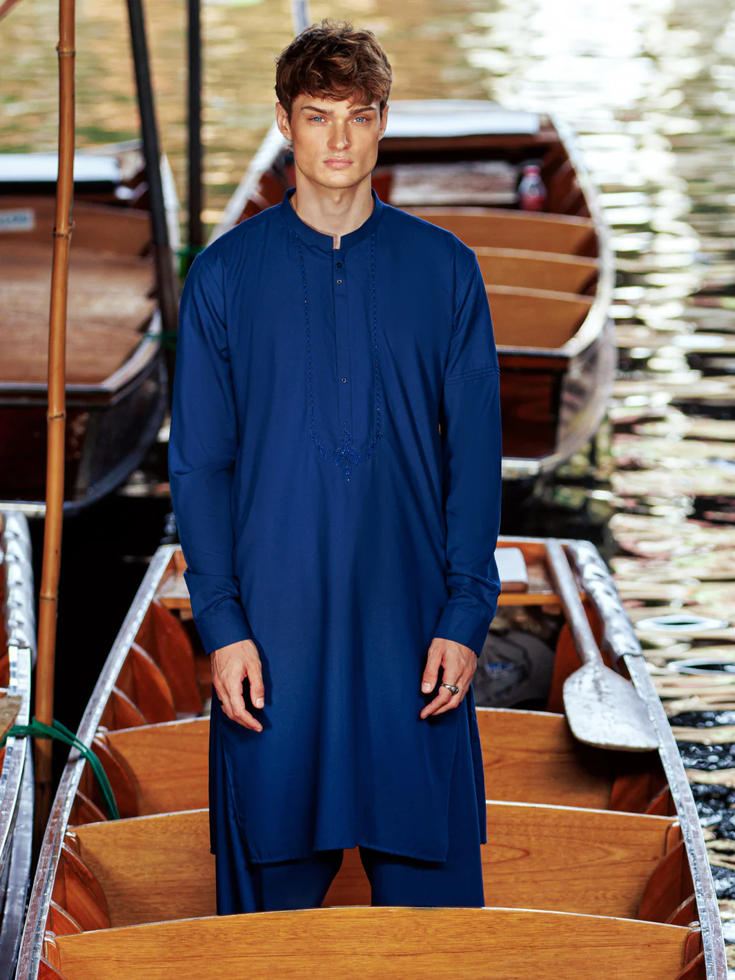 Blue Blended Kameez Shalwar - AL-KS-2956 - Image 4