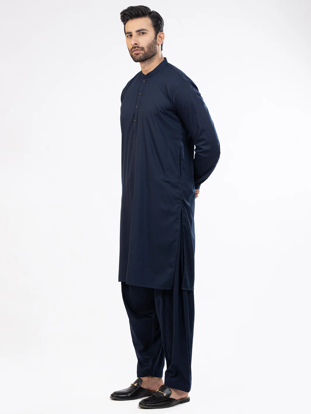 Midnight Blue Kameez Shalwar - AL-KS-2970C - Image 2